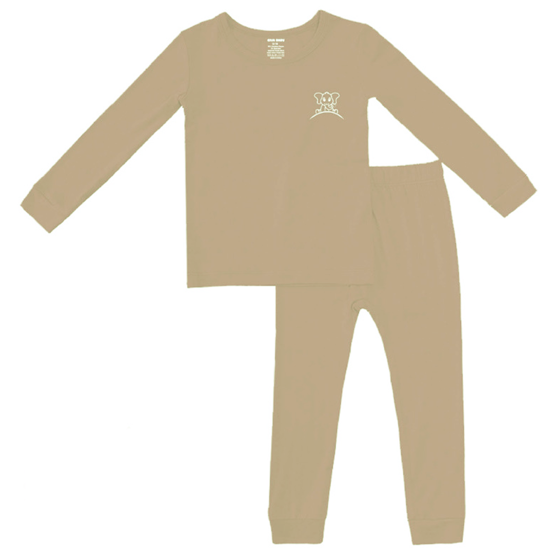 Bamboo Two-Piece Pajamas in Sand